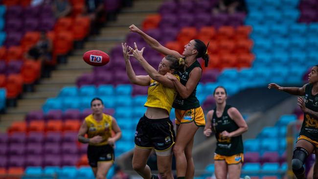 Mickayla Ward in the St Mary's vs Nightcliff Tigers 2023-24 NTFL women's qualifying final. Picture: Pema Tamang Pakhrin