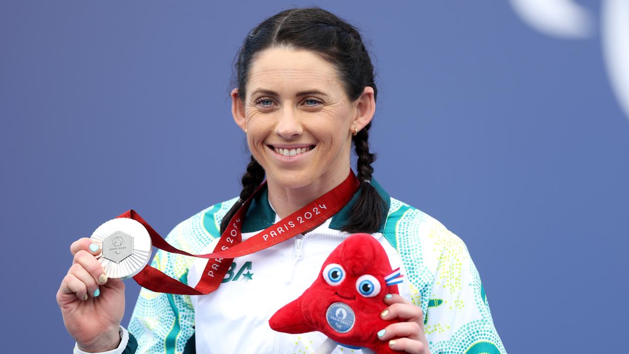 Lauren Parker’s silver medal made Australian history, making her the only Australian to win medals in two different sports at the same Paralympics. Picture: Michael Steele/Getty Images