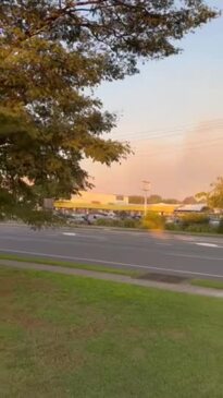 Smoke over Brisbane from backburning