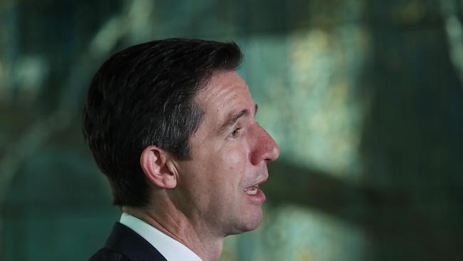 Minister for Trade Senator Simon Birmingham at Parliament House in Canberra. Picture Kym Smith