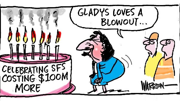 Gladys celebrates the SFS blowout. Cartoon: Warren Brown