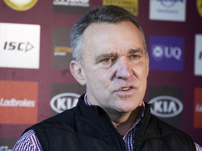 Broncos CEO Paul White addressing media at Fulcher St, Red Hill, Brisbane, 5th of July 2020. (News Corp/Attila Csaszar)