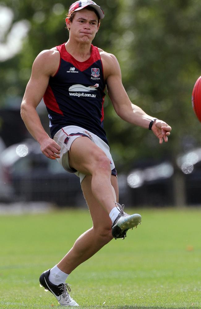  Josh Tynan on the training track with Melbourne.