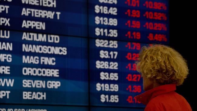 Australian stocks suffered a second straight day of heavy losses. Picture: AFP