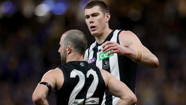 Mason Cox is still developing at the Pies. Picture: AAP Images