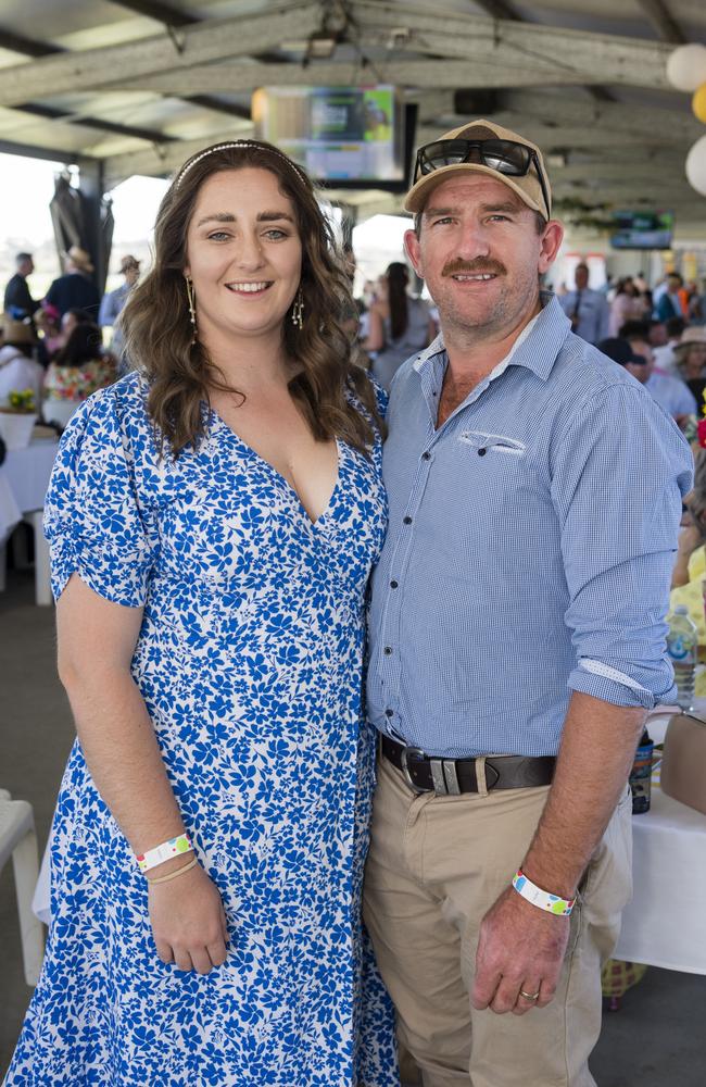 Olivia and Brent Osborne at Warwick Cup race day at Allman Park Racecourse, Saturday, October 14, 2023. Picture: Kevin Farmer