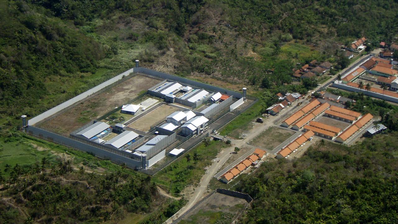 The super maximum security Pasir Putih Prison (left), where the Bali bombers were held, and Permisan Prison (far right), two of the seven prisons on Nusa Kambangan Island. Picture: Supplied