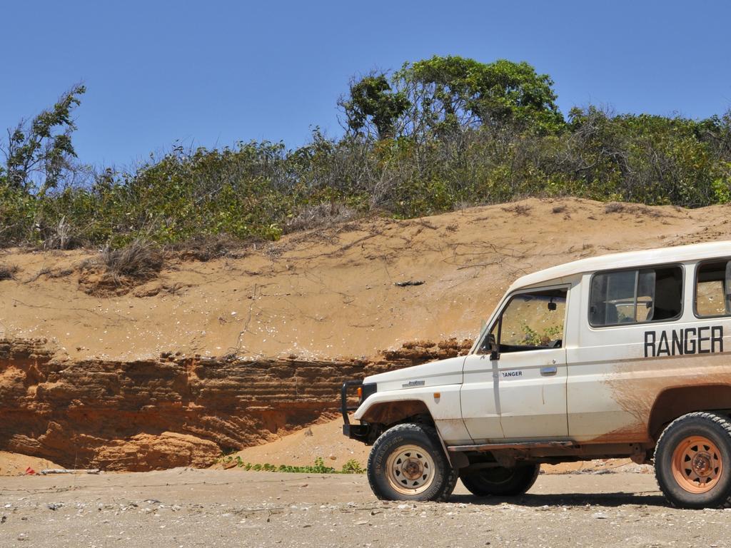 Scientists do field work in Duyfken Point, Weipa. Picture: Jo Wright