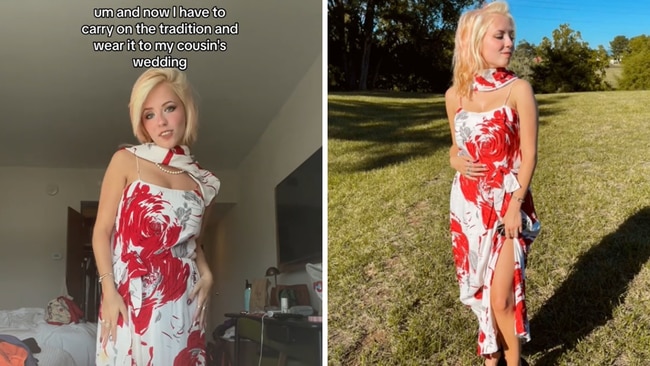 The dress garnered mixed results online. Source: purple_paraho/TikTok