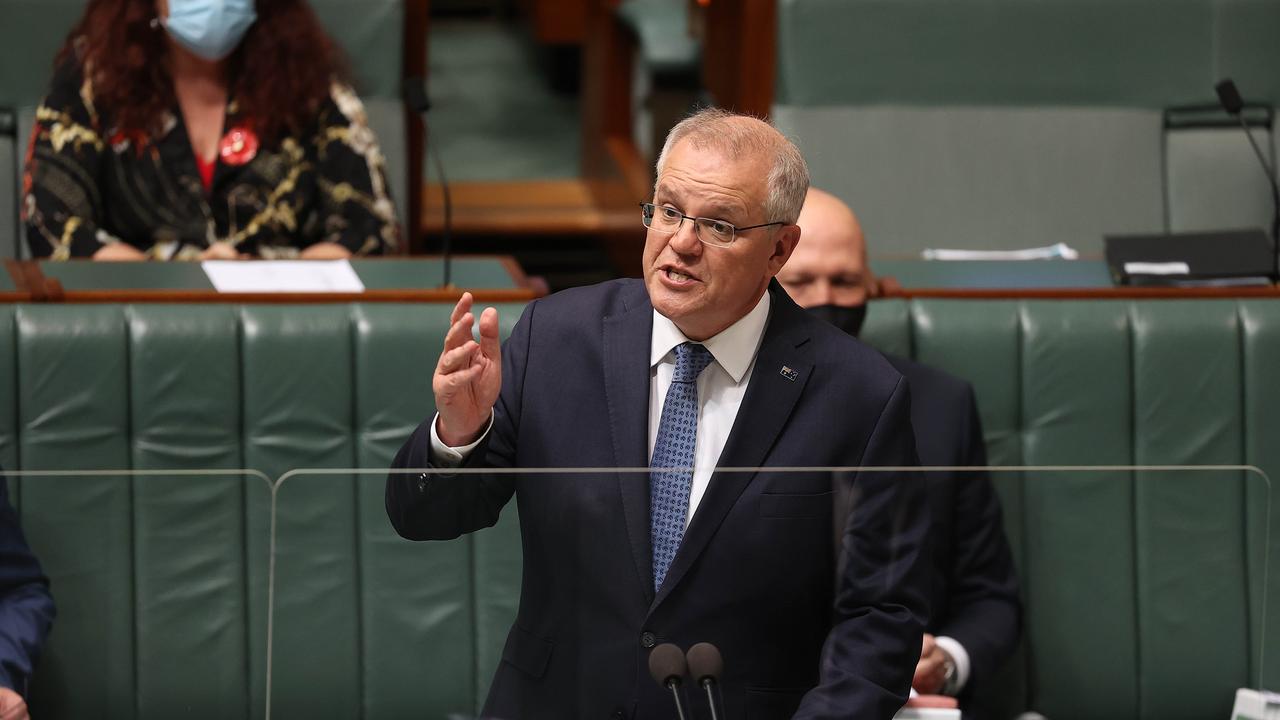 Scott Morrison on Tuesday released his government’s road map to net zero. Picture: NCA NewsWire / Gary Ramage