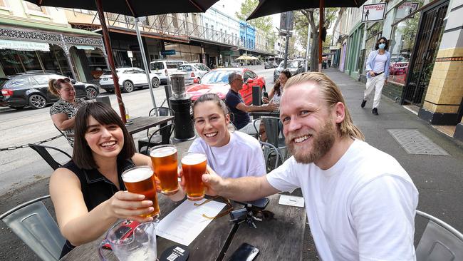 Builders Arms Hotel in Fitzroy as Melbourne eases out of lockdown. Picture: NCA NewsWire / Ian Currie