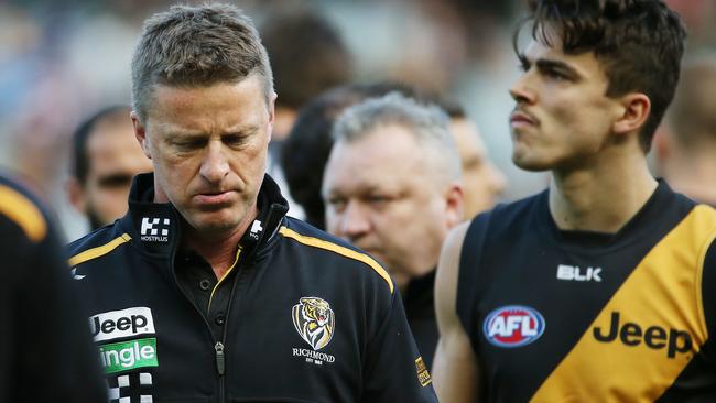 Damien Hardwick after a Richmond loss in 2016. Picture: Colleen Petch