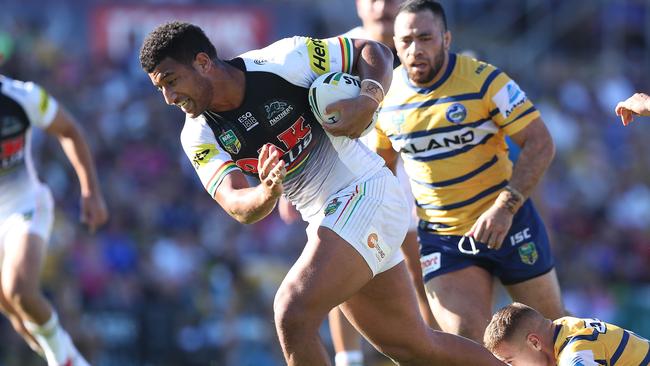 Penrith's Villiame Kikau had a massive game on home soil. Picture: Brett Costello