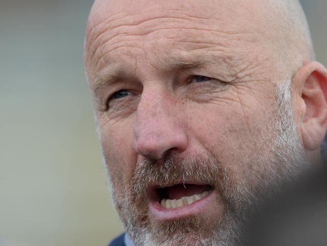 MPNFL Division 1: Frankston Bombers v Mornington at Baxter Park. Mornington coach Simon Goosey. Picture: AAP/Chris Eastman