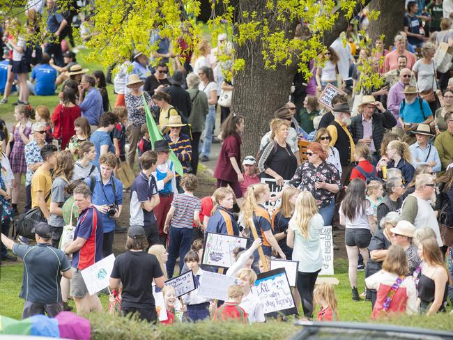 Climate strike rally in Hobart. Picture: RICHARD JUPE
