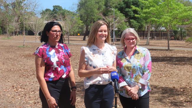 Left to right: Councillor Sylvia Klonaris, chief executive Simone Saunders and Councillor Kim Farrar. Picture: Harry Brill.