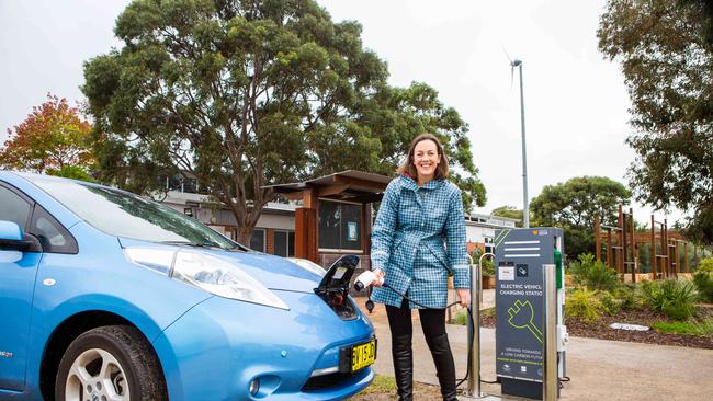 Electric vehicles will become more prominent on NSW roads. Picture: AAP IMAGE/Jordan Shields