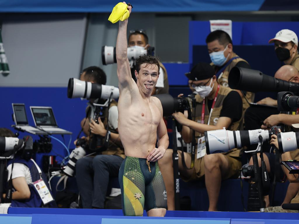 Australia’s Izaac Stubblety-Cook wins gold in the finals of the men’s 200m breaststroke. Picture: Alex Coppel