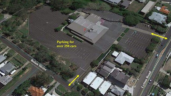 Aerial view of the existing Exclusive Brethren church site.