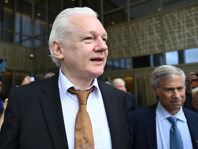 Assange, 52, headed to the airport to board a private flight to Australia. Picture: AFP