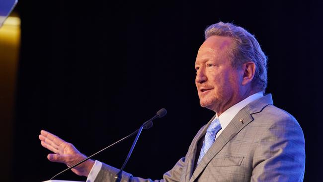 Andrew Forrest addresses the Fortescue AGM on Tuesday. Picture: SoCo Studios