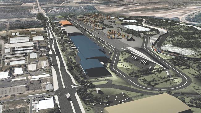 An artist’s impression of Moorebank intermodal facility.