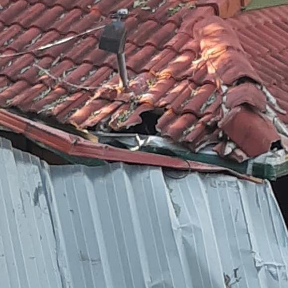 The home was damaged in the crash. Picture: Supplied