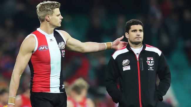 St Kilda's Nick Riewoldt and Leigh Montagna have called time. Picture. Phil Hillyard