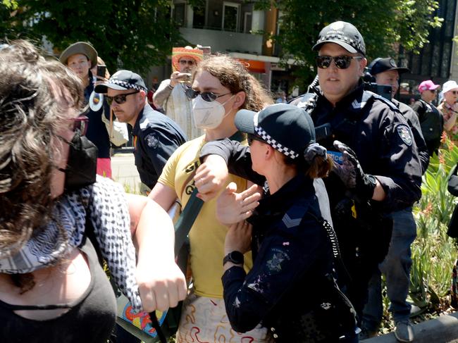 Patton said police would return to the next march. Picture: Andrew Henshaw