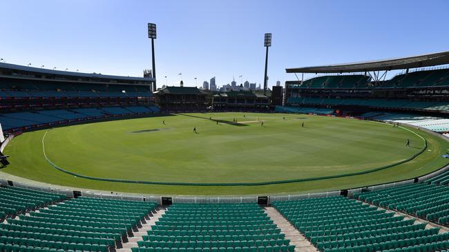 Empty stands during game 1 of the mens ODI between Australia and New Zealand at the SCG in Sydney on Friday.