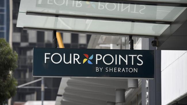 The Four Points by Sheraton in Melbourne's Docklands is to become a quarantine hotel for returning overseas travellers. Picture: Andrew Henshaw