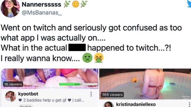 Not everyone is impressed with the new kinds of content cropping up on Twitch. Picture: @msbananas_/twitter