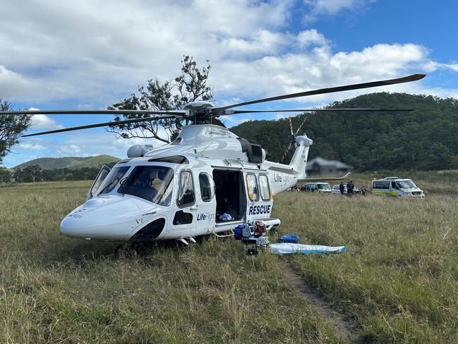 Woman flown, two children rushed to hospital after car rolls