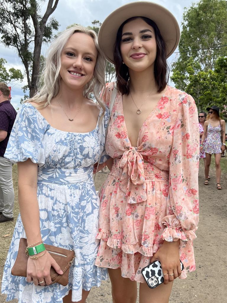 Courtney Smith and Melanie Stephens at Torbanlea Picnic Races.