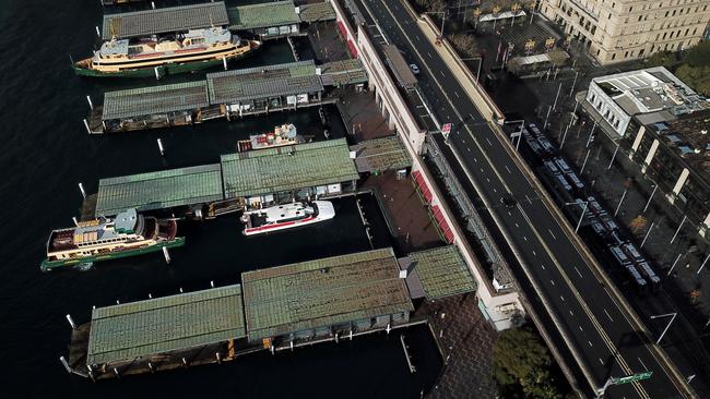 The outbreak in Sydney sees bare streets and places. Circular Quay. Picture: Jonathan Ng