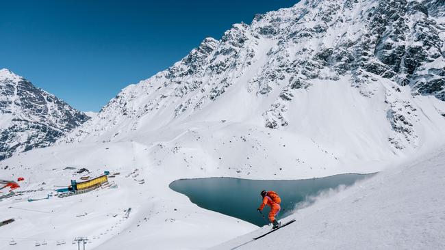 The Portillo ski resort in the Chilean Andes.