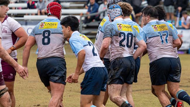 Action in the Gen Blues v Queensland Reds U18 game. Pic: Richard Li