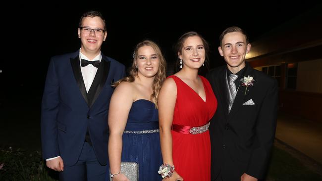 Zachery Vida, Amy Whear, Faith De Courcy and Lachlan McVeigh at the Assumption Formal on Friday April 21. Photo Deanna Millard/Warwick Daily News