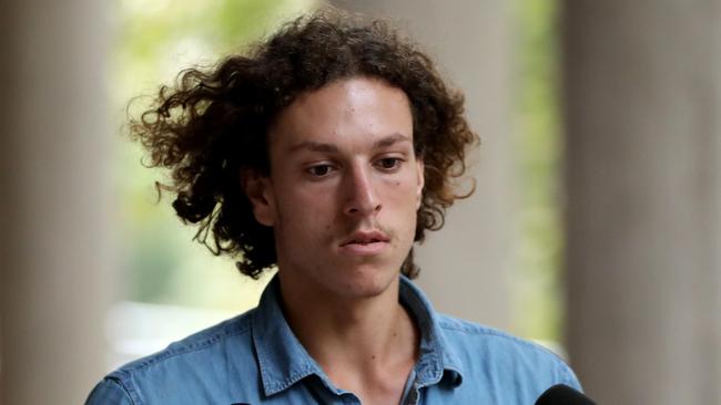 Harry Hronopoulos pictured leaving the Surry Hills Police centre, Sydney. 26th January, 2020. Picture by Damian Shaw