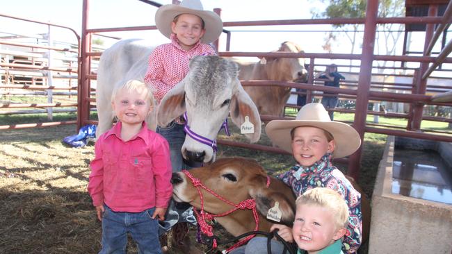 Children and calves at the Tennant Creek Show, which has been cancelled for 2023.