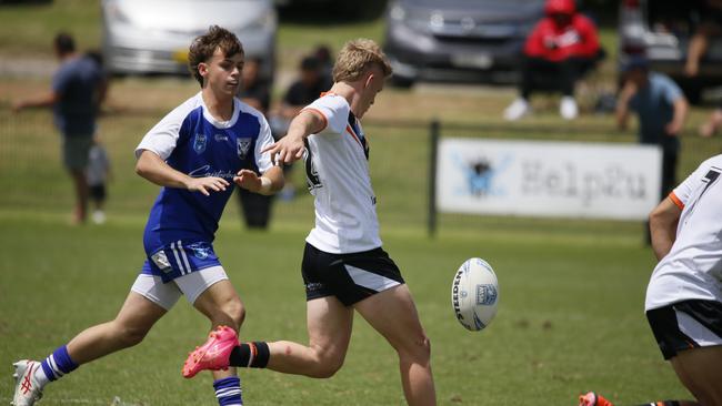 Jayden Innes in action for the Macarthur Wests Tigers against the North Coast Bulldogs during round two of the Laurie Daley Cup at Kirkham Oval, Camden, 10 February 2024. Picture: Warren Gannon Photography