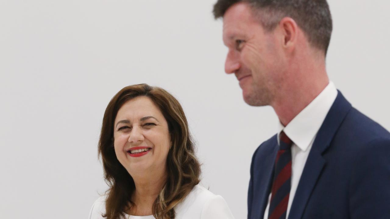 Premier Annastacia Palaszczuk with Transport Minister Mark Bailey