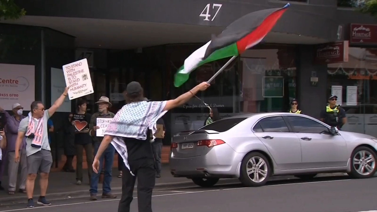 Pro-Palestine supporters gather for rally in Heidelberg