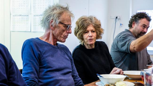 Penny Clive with her builder "Slim" lunch in the old Mercury canteen. Picture: Chris Crerar