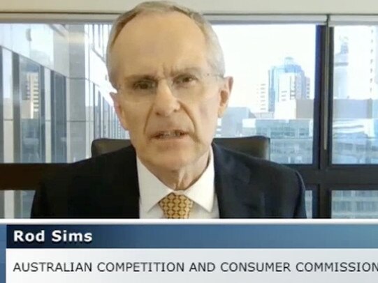 ACCC chair Rod Sims faces the committee. Source: Supplied.