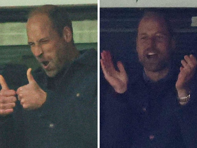 Prince William clearly had a blast cheering on his football team, Aston Villa. Picture: Getty Images