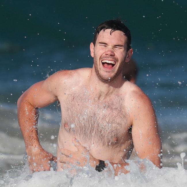 Mitch McGovern is in much better shape than this time last year. Picture: Michael Willson/AFL Photos