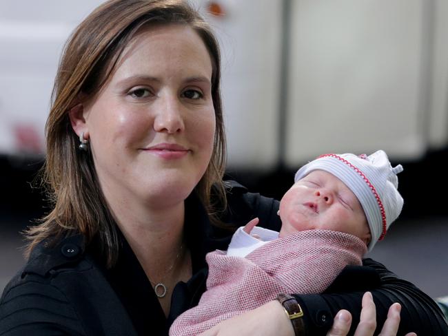 Tipped to be elevated ... Kelly O'Dwyer with her daughter Olivia. Picture: Stuart McEvoy