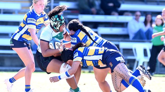 Crunch time in the match between Easts and Sunnybank. Picture, John Gass