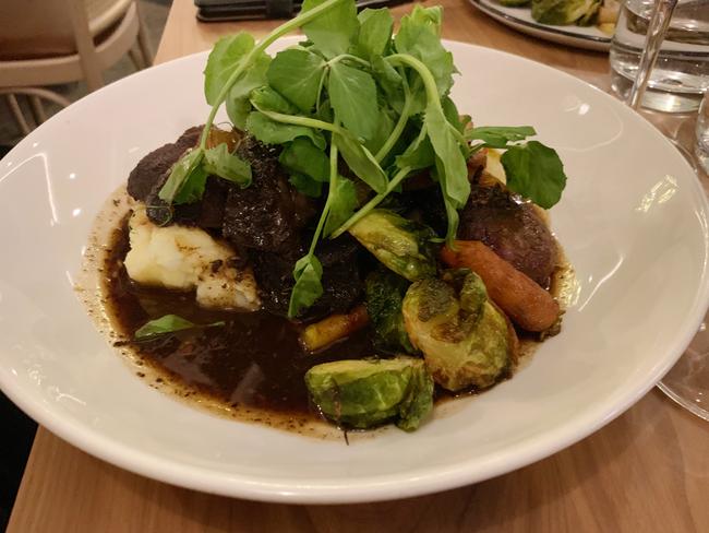 Beef cheek bourguignon at the Feathers Greenhouse. Picture: Dianne Mattsson